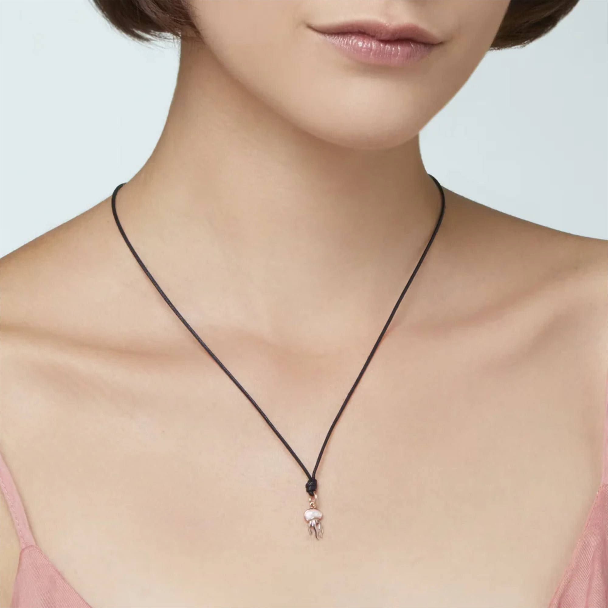 DoDo Anhänger Qualle (DMC0021-JELLY-EPR9R) aus Roségold mit Emaille