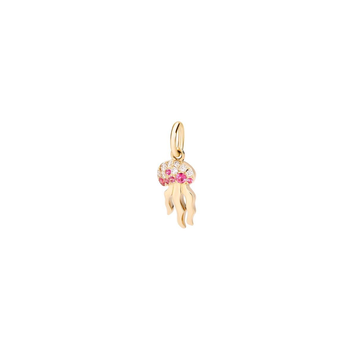 DoDo Anhänger Qualle (DMC0022-JELLY-BSPOG) aus Gelbgold mit Diamant und Spinell