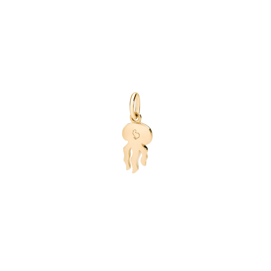 DoDo Anhänger Qualle (DMC0022-JELLY-BSPOG) aus Gelbgold mit Diamant und Spinell