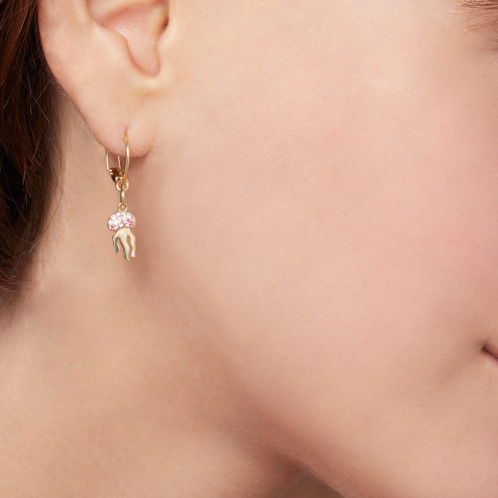 DoDo Anhänger Qualle (DMC0022-JELLY-BSPOG) aus Gelbgold mit Diamant und Spinell