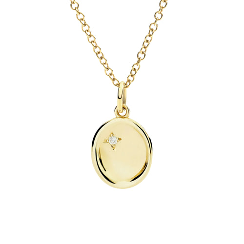 DoDo Anhänger Siegel (DMC5020-SIGNE-DB09G) aus Gelbgold mit Diamant