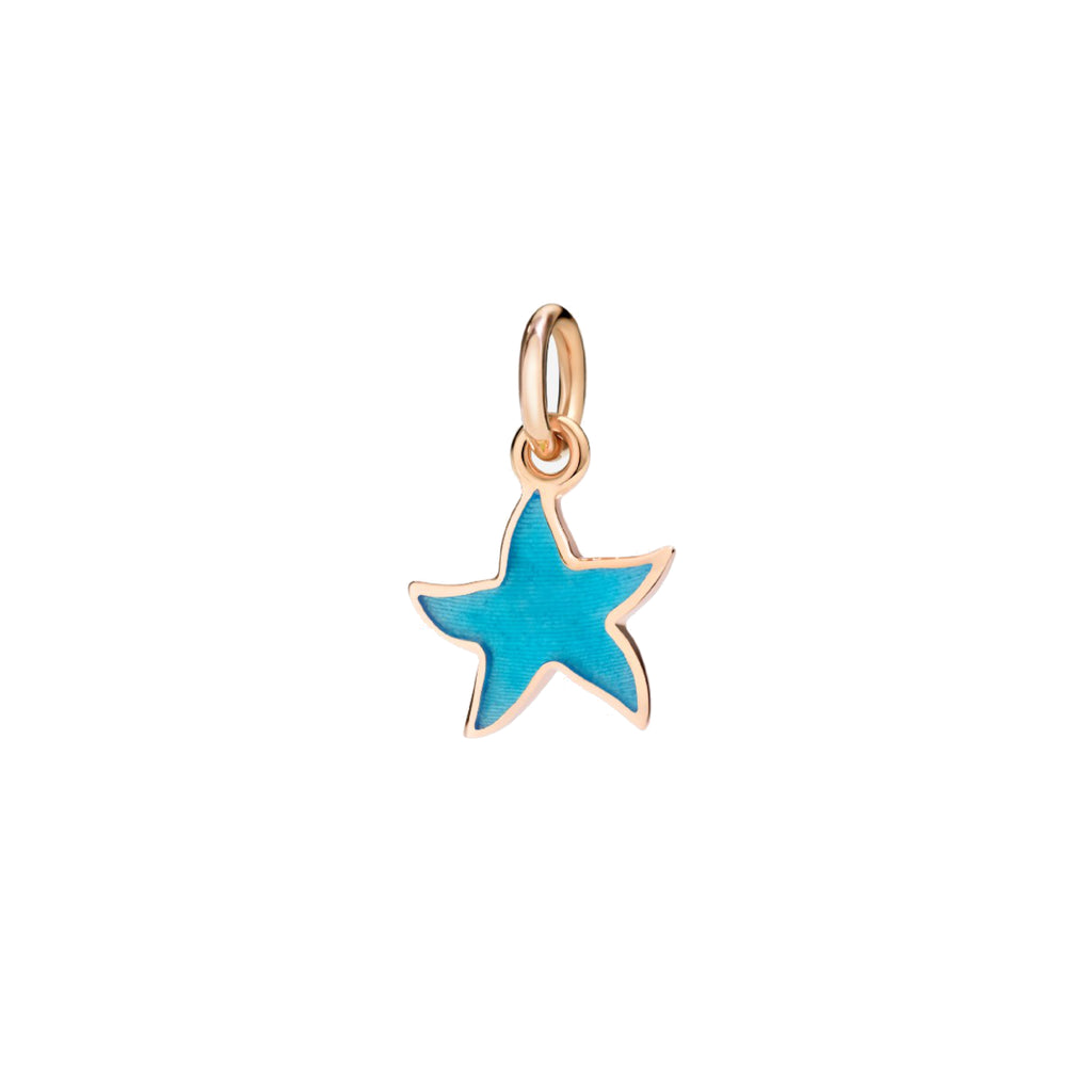 DoDo Anhänger Stellina (DMB7002-STARS-TTR9R) aus Roségold mit Emaille und Türkis