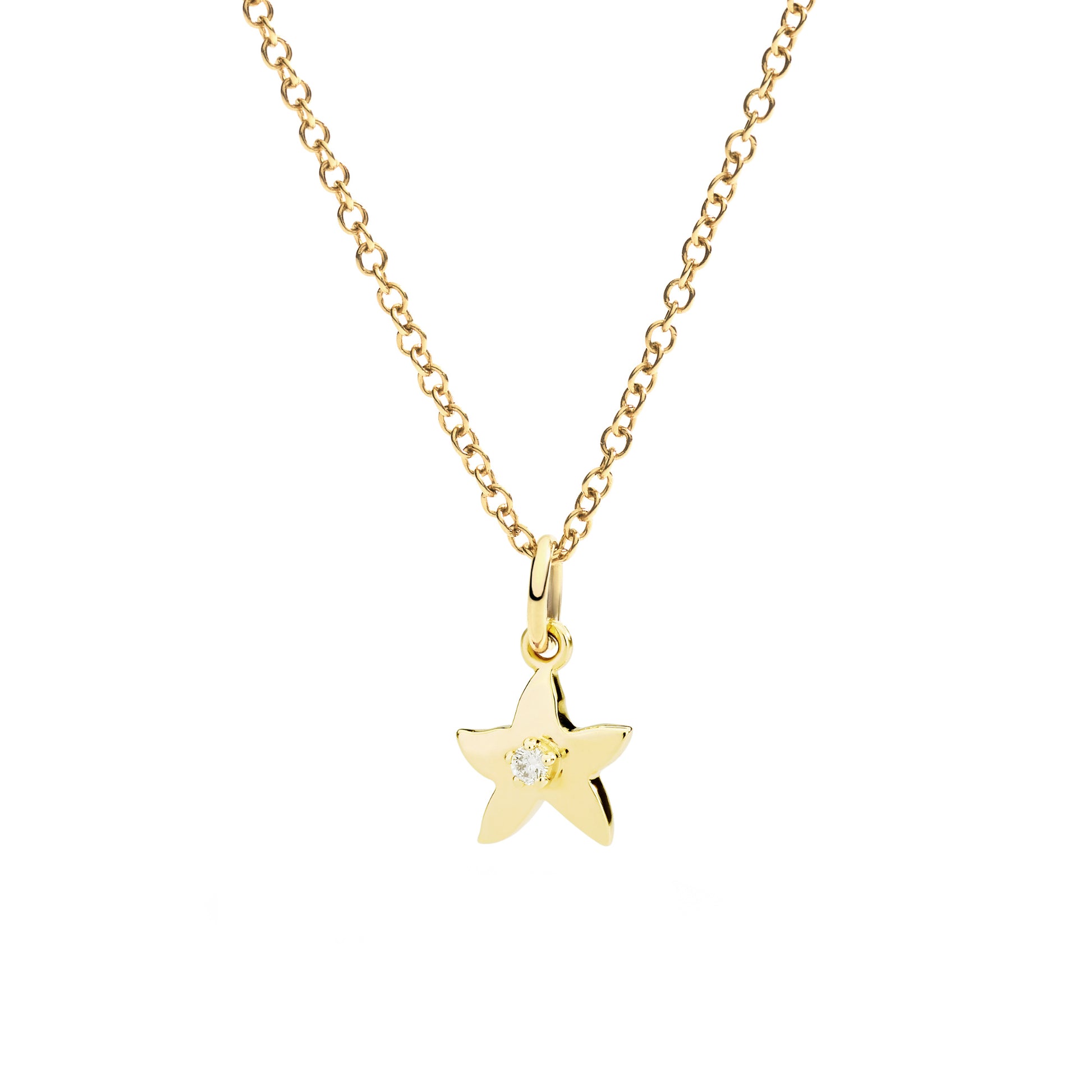 DoDo Anhänger Stellina (DMC5017-STARX-DB09G) aus Gelbgold mit Diamant