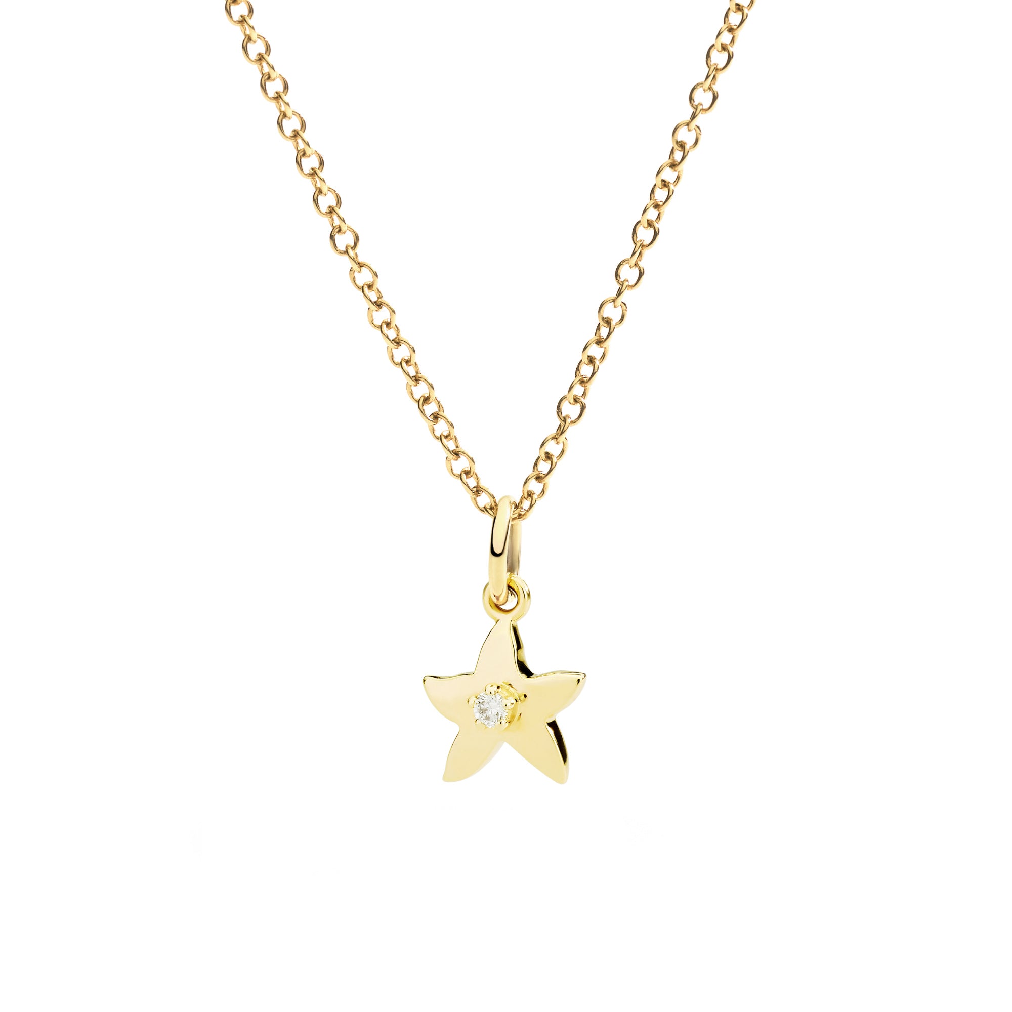 DoDo Anhänger Stellina (DMC5017-STARX-DB09G) aus Gelbgold mit Diamant