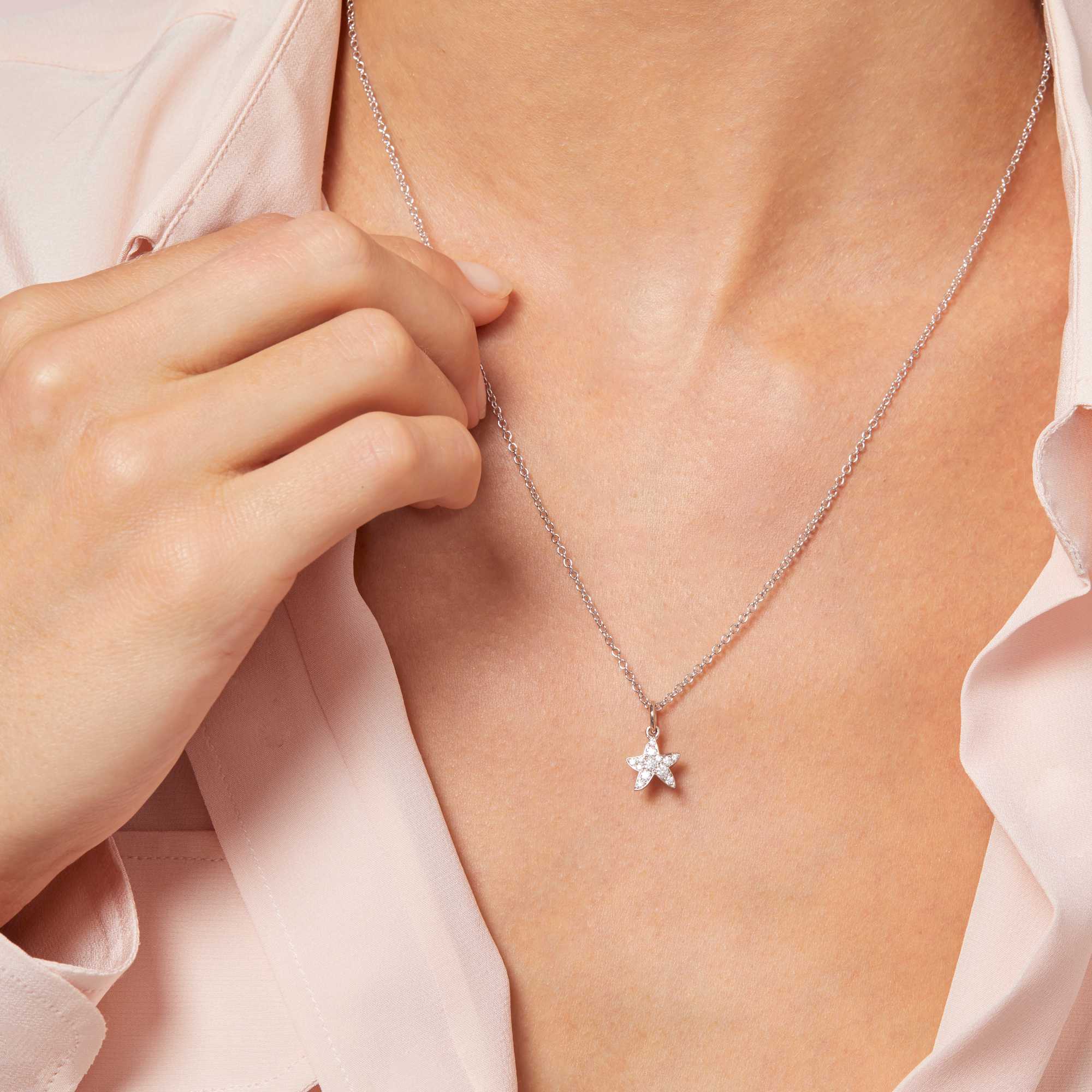 DoDo Anhänger Stellina „Precious“ (DMB5003-STARS-DB0OB) aus Weißgold mit Diamant