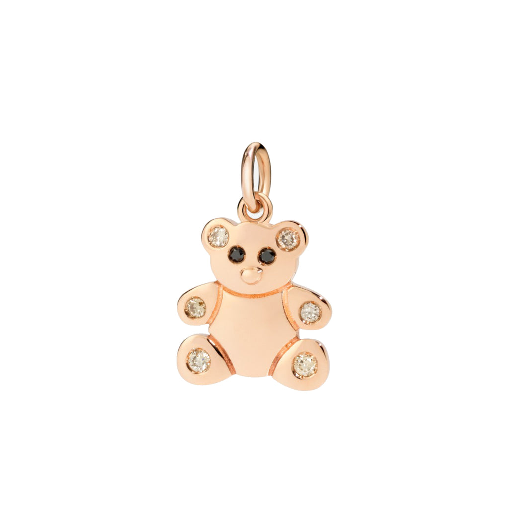 DoDo Anhänger Teddybär „Precious“ (DMB7049-TBEAR-DBX9R) aus Roségold mit Diamant und Emaille