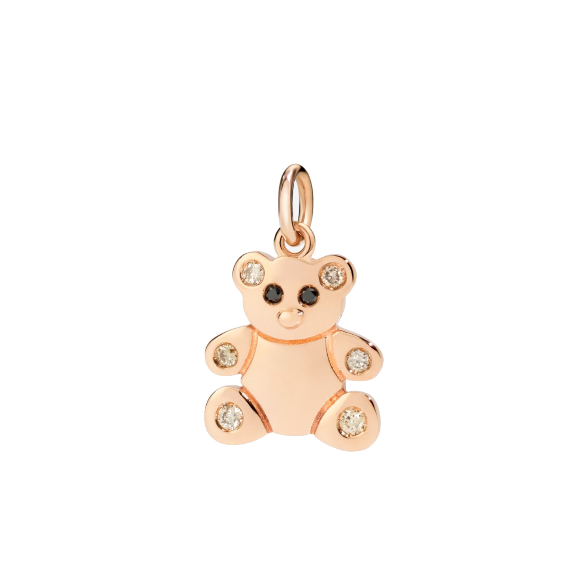 DoDo Anhänger Teddybär „Precious“ (DMB7049-TBEAR-DBX9R) aus Roségold mit Diamant und Emaille
