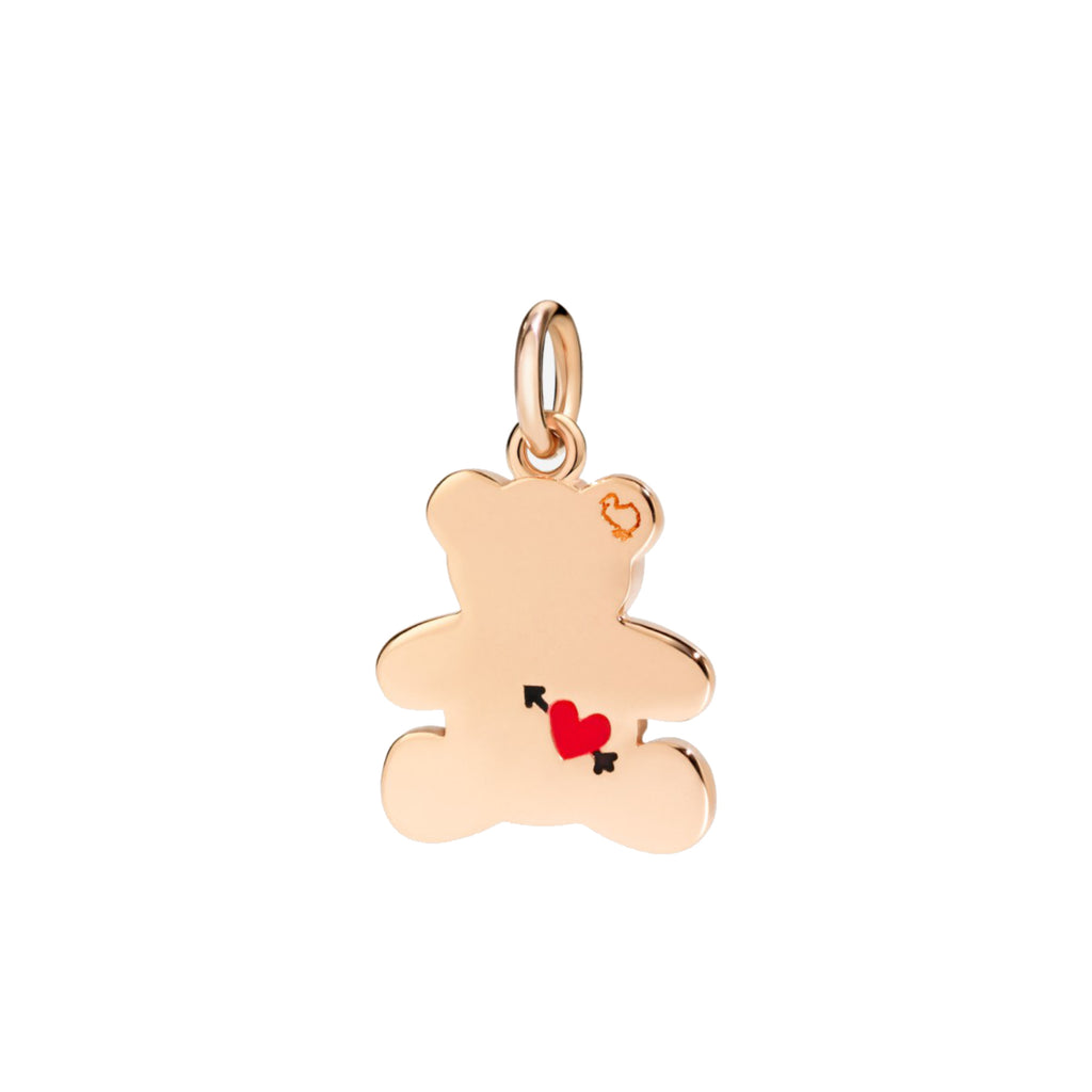 DoDo Anhänger Teddybär „Precious“ (DMB7049-TBEAR-DBX9R) aus Roségold mit Diamant und Emaille