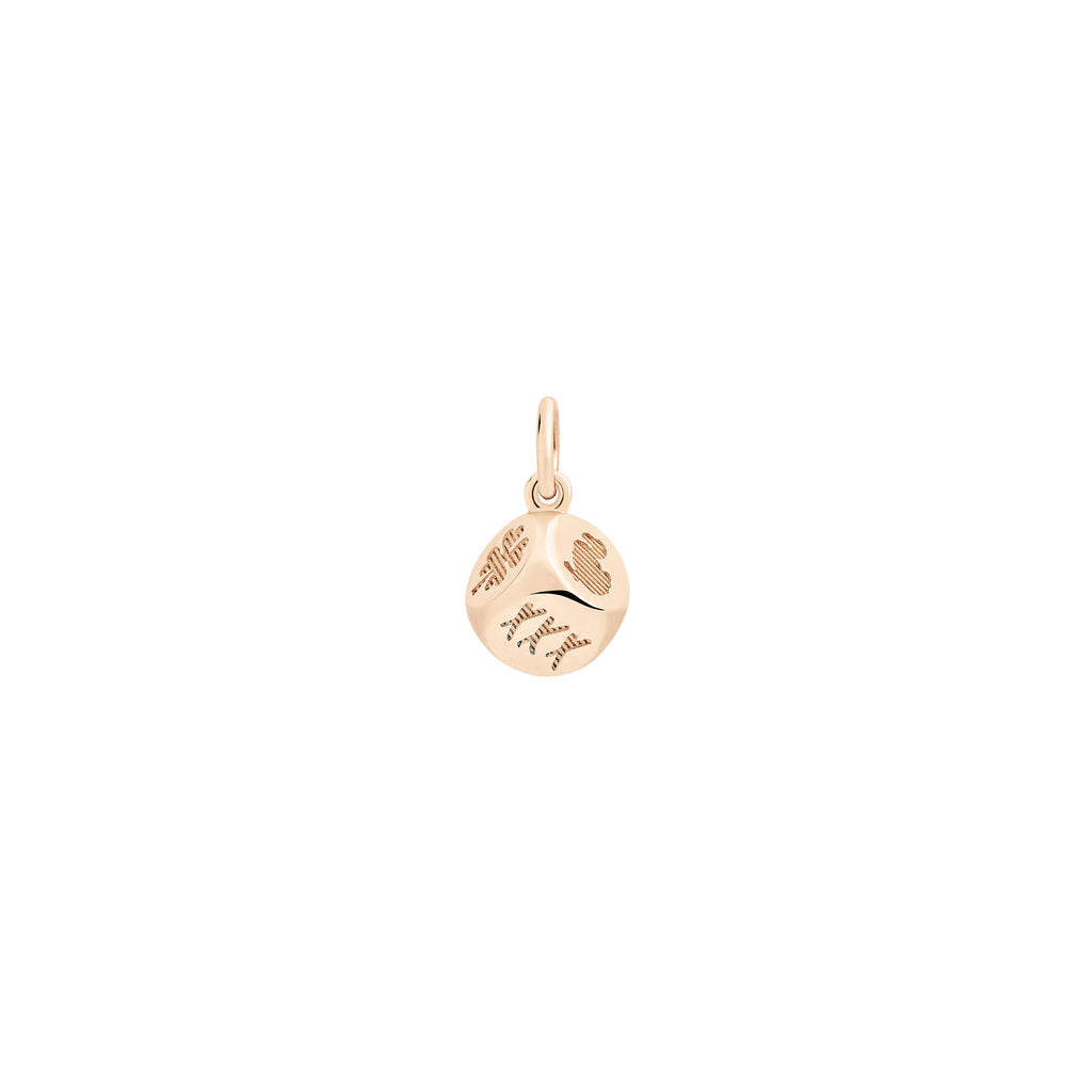 DoDo Anhänger Würfel (DMC4003-DICES-BR09R) aus Roségold mit Diamant