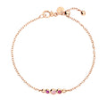 DoDo Armband Bollicine Roségold bunte Steine (DBC4004-BOLLI-ZRI9R) aus Roségold mit Amethyst, Rubin und Saphir