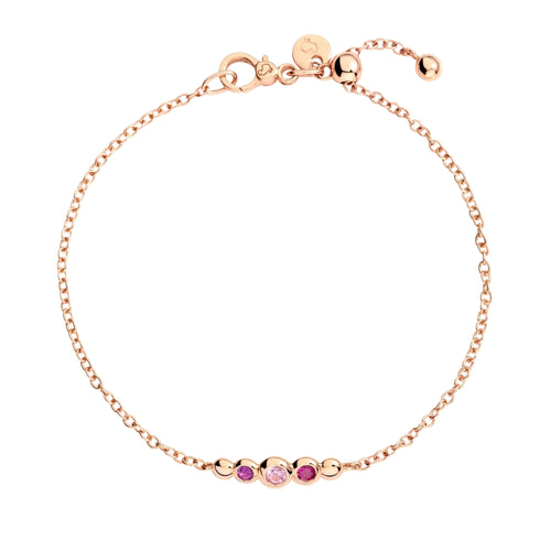 DoDo Armband Bollicine Roségold bunte Steine (DBC4004-BOLLI-ZRI9R) aus Roségold mit Amethyst, Rubin und Saphir