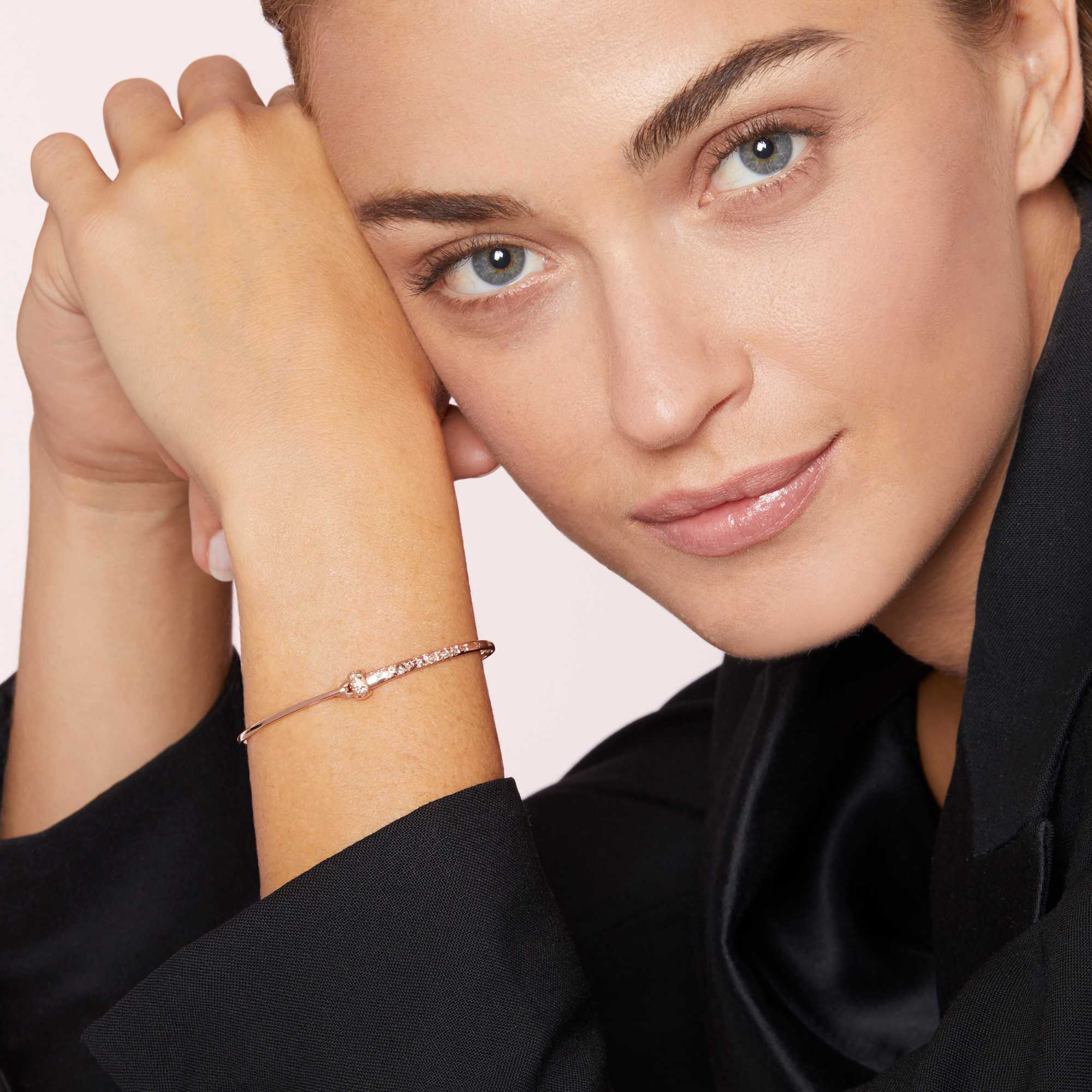 DoDo Armreif Essentials mit Stopper (DBC0006-BANGL-DBR9R) aus Roségold mit Diamant