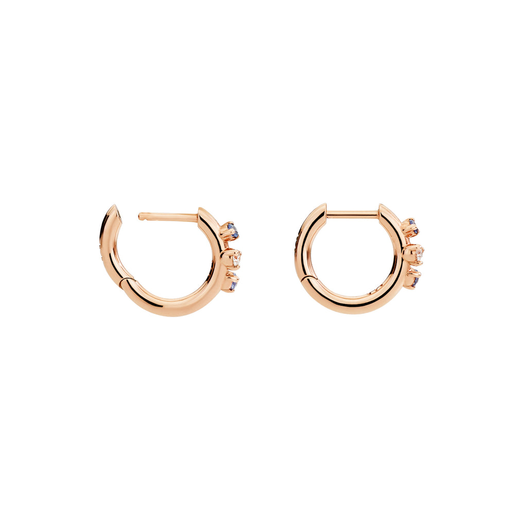 DoDo Creolen Essentials (DOC5003-UNIVE-ZSB9R) aus Roségold mit Diamant und Saphir