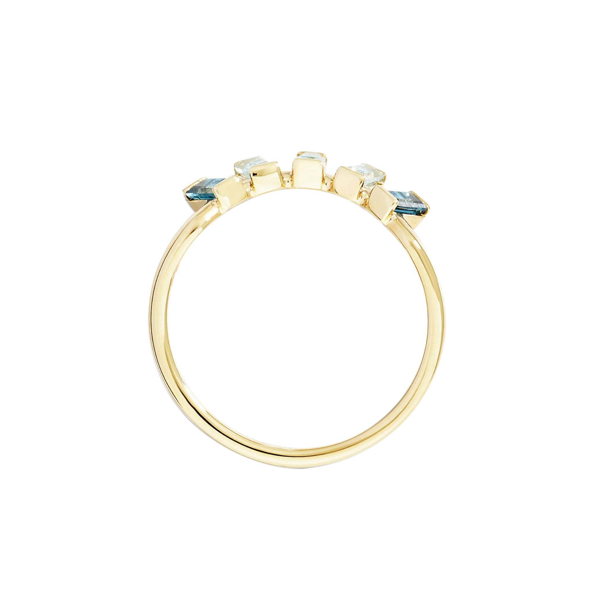 DoDo Halb-Ewigkeits-Ring Weisse Topase (DAC5004-FCUTS-TLY9G-52) aus Gelbgold mit Topas