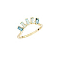 DoDo Halb-Ewigkeits-Ring Weisse Topase (DAC5004-FCUTS-TLY9G-55) aus Gelbgold mit Topas