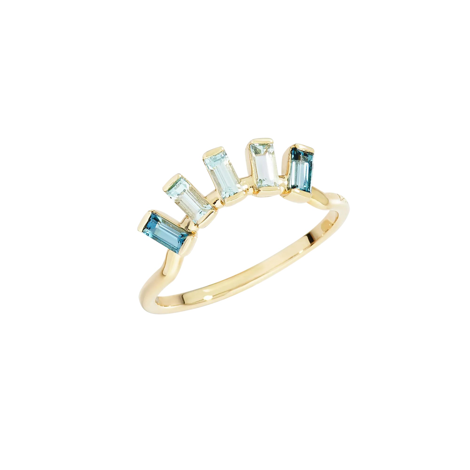 DoDo Halb-Ewigkeits-Ring Weisse Topase (DAC5004-FCUTS-TLY9G-55) aus Gelbgold mit Topas