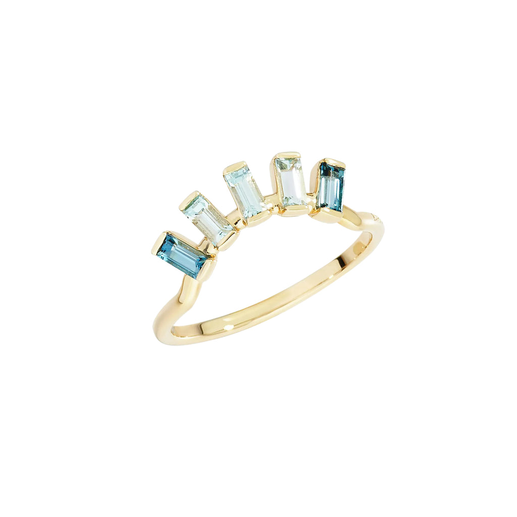 DoDo Halb-Ewigkeits-Ring Weisse Topase (DAC5004-FCUTS-TLY9G-56) aus Gelbgold mit Topas