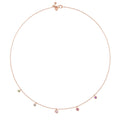 DoDo Halskette Bollicine (DCC3002-BOLLI-MIX9R) aus Roségold mit Amethyst, Blautopas, Rubin, Saphir und Tsavorit