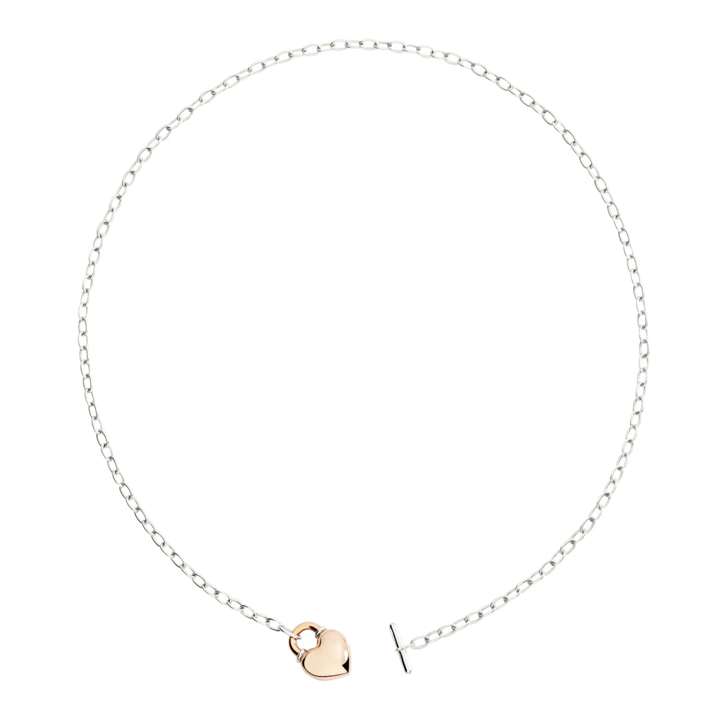 DoDo Halskette Herz aus Roségold und Silber (DCC5001-HEART-0009A) aus Bicolor-Gold