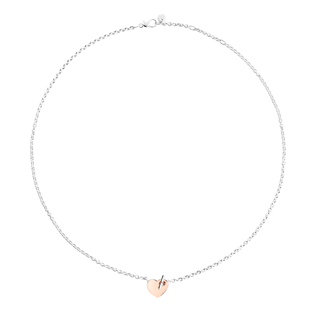 DoDo Halskette Herz T-Bar (DCC4002-HEART-0009A) aus Bicolor-Gold