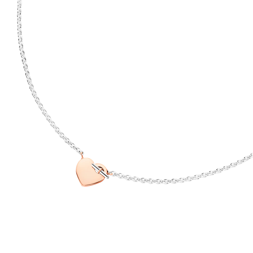 DoDo Halskette Herz T-Bar (DCC4002-HEART-0009A) aus Bicolor-Gold