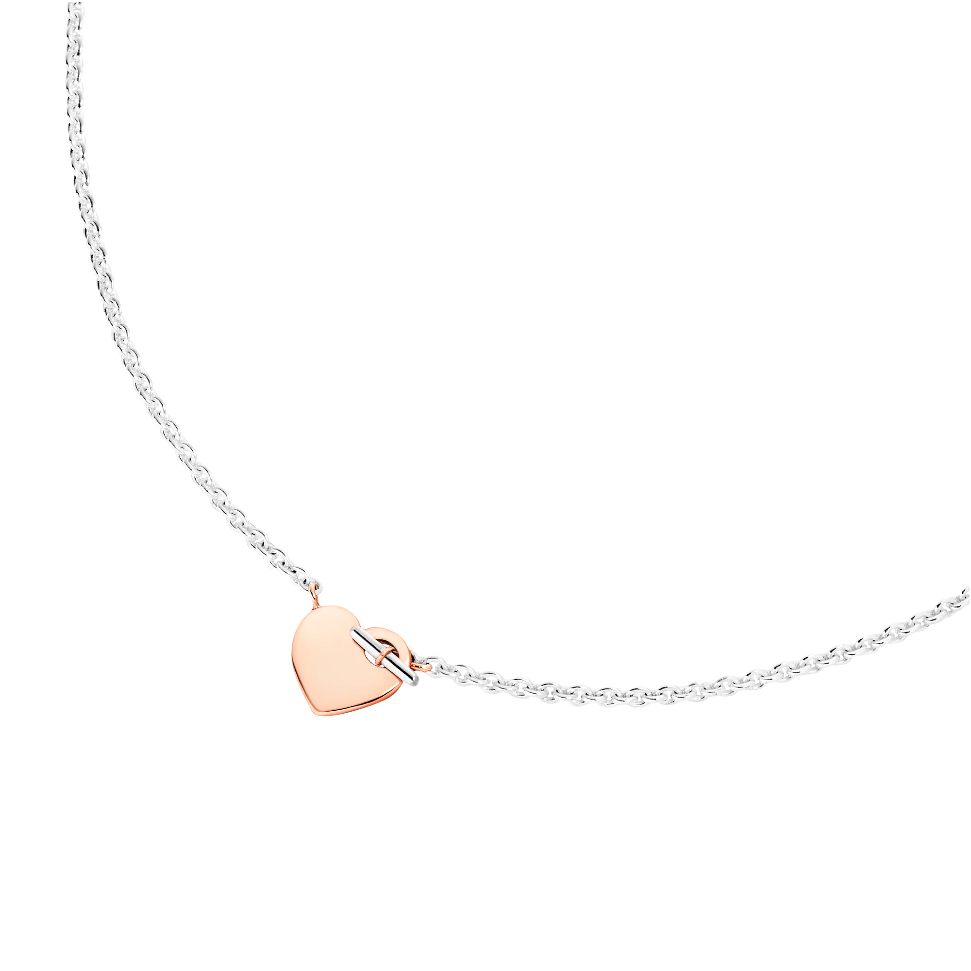 DoDo Halskette Herz T-Bar (DCC4002-HEART-0009A) aus Bicolor-Gold