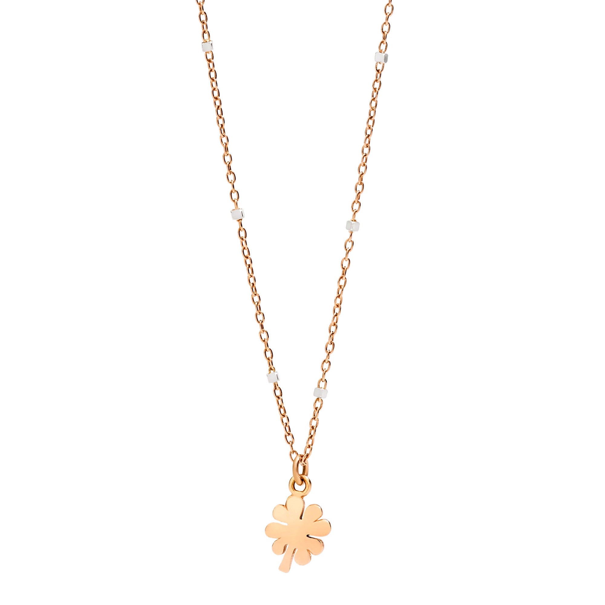 DoDo Halskette Mini-Kleeblatt (DCB9004-FOURX-0009R) aus Bicolor-Gold