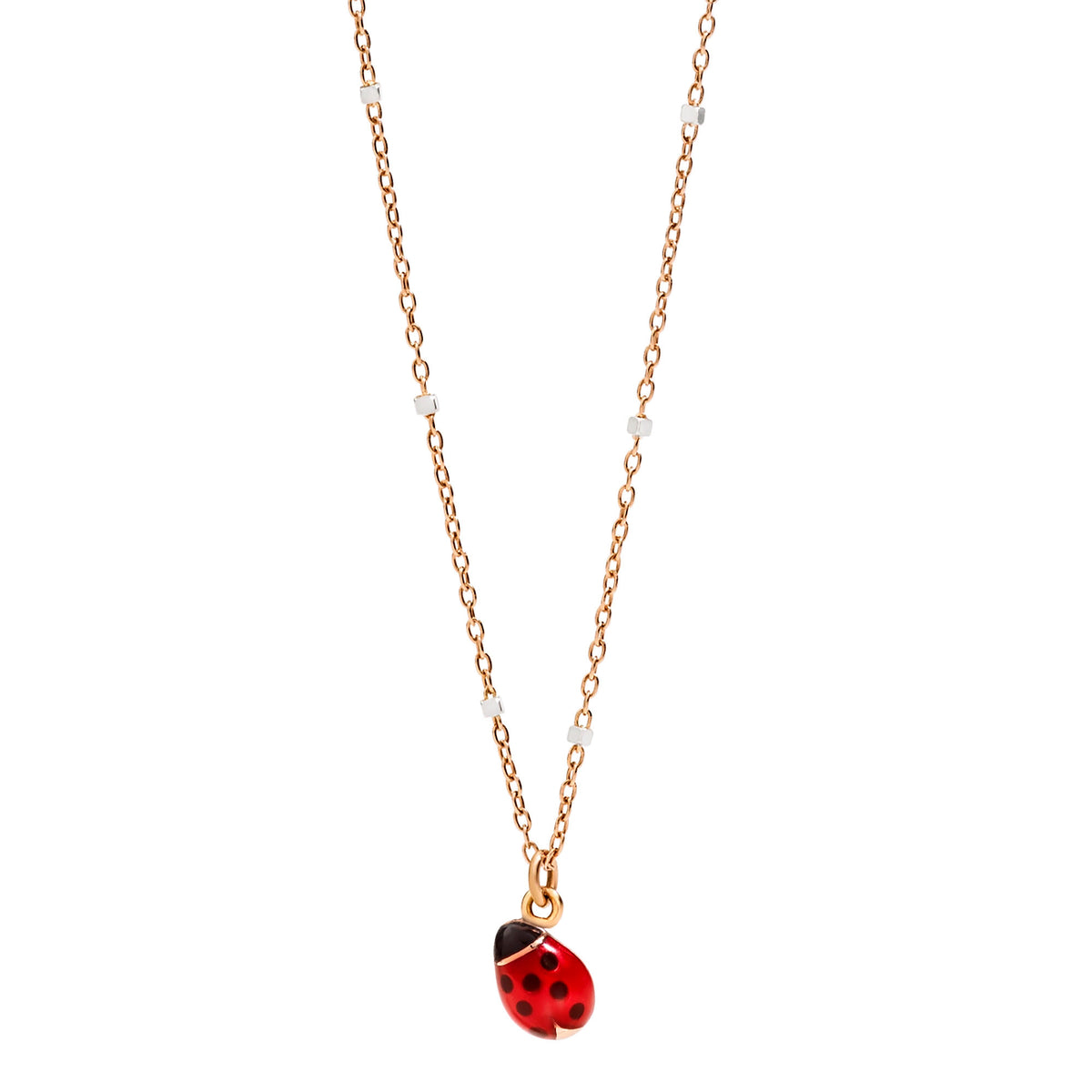 DoDo Halskette Mini-Marienkäfer (DCB9001-LADYX-ERO9R) aus Bicolor-Gold mit Emaille