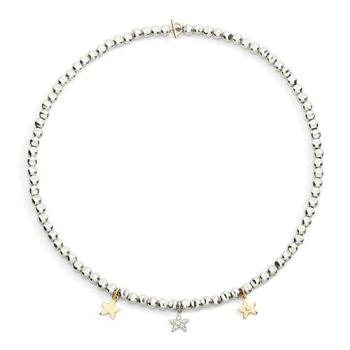 DoDo Halskette Mini-Pepita (DCC6001-PEPIT-MIX9A) aus Gelbgold, Sterlingsilber