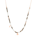 DoDo Halskette Moon & Sun (DCC2010-MOSUN-FAD9R) aus Roségold mit Rauchquarz