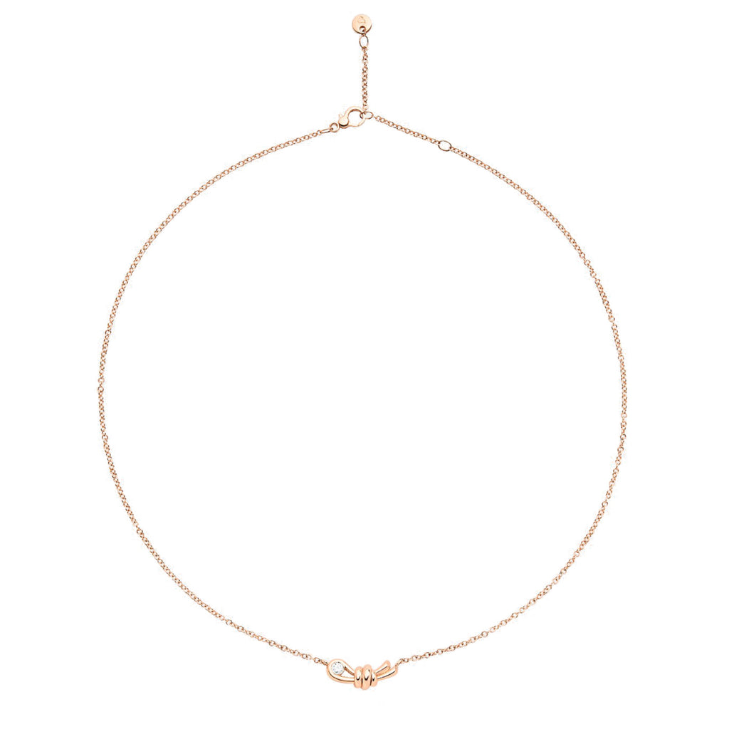 DoDo Halskette Nodo (DCC3003-KNOT0-DB09R) aus Roségold mit Diamant
