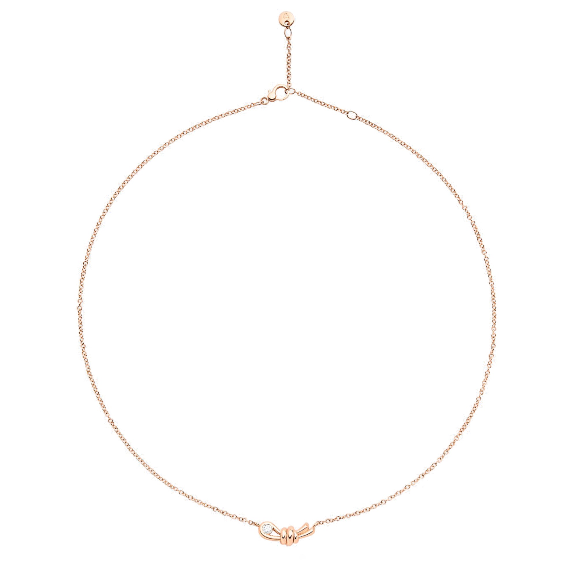 DoDo Halskette Nodo (DCC3003-KNOT0-DB09R) aus Roségold mit Diamant