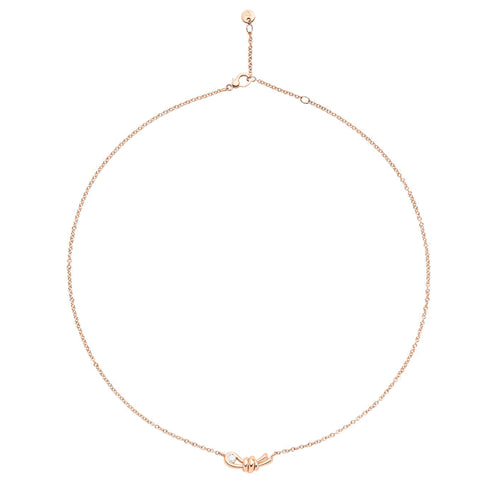 DoDo Halskette Nodo (DCC3003-KNOT0-DB09R) aus Roségold mit Diamant