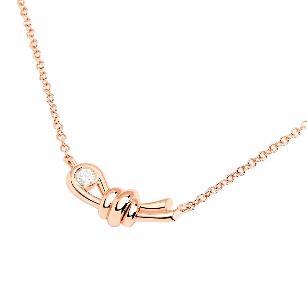DoDo Halskette Nodo (DCC3003-KNOT0-DB09R) aus Roségold mit Diamant