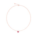 DoDo Kette Herz (DCC3000-HEART-DSR9R) aus Roségold mit Diamant und Rubin