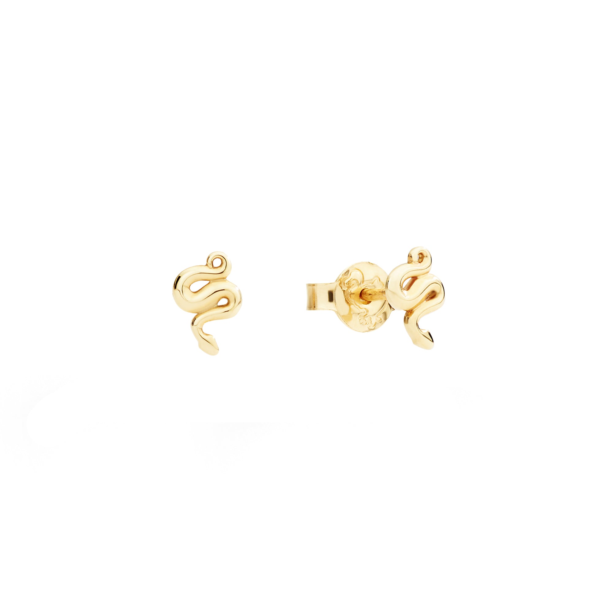 DoDo Kleine Ohrstecker Schlange (DOC6003-SNAKE-0009G) aus Gelbgold