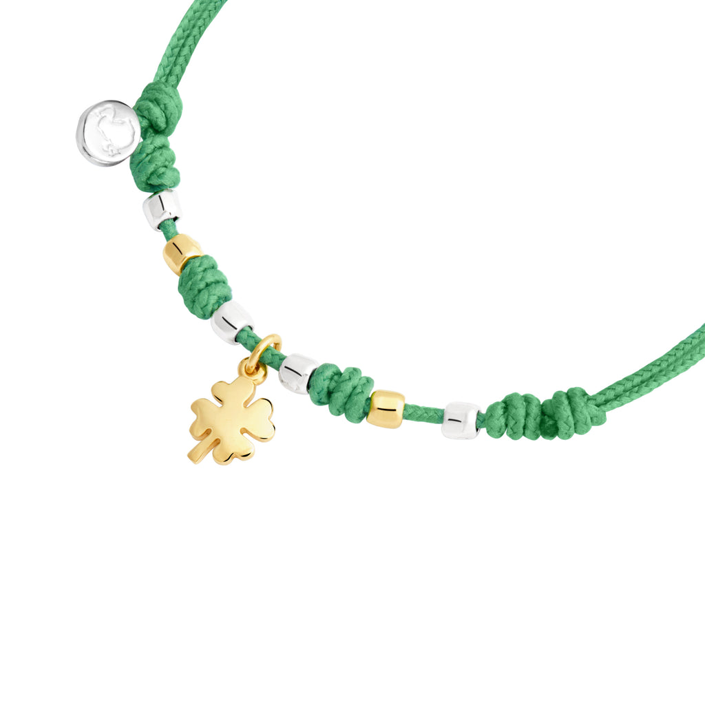 DoDo Kordelarmband Kleeblatt (DBC4005-PADQD-VE0OA) aus Bicolor-Gold