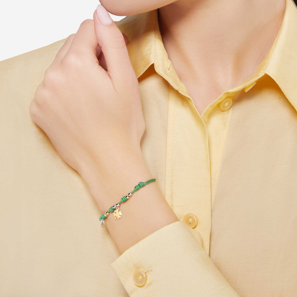 DoDo Kordelarmband Kleeblatt (DBC4005-PADQD-VE0OA) aus Bicolor-Gold
