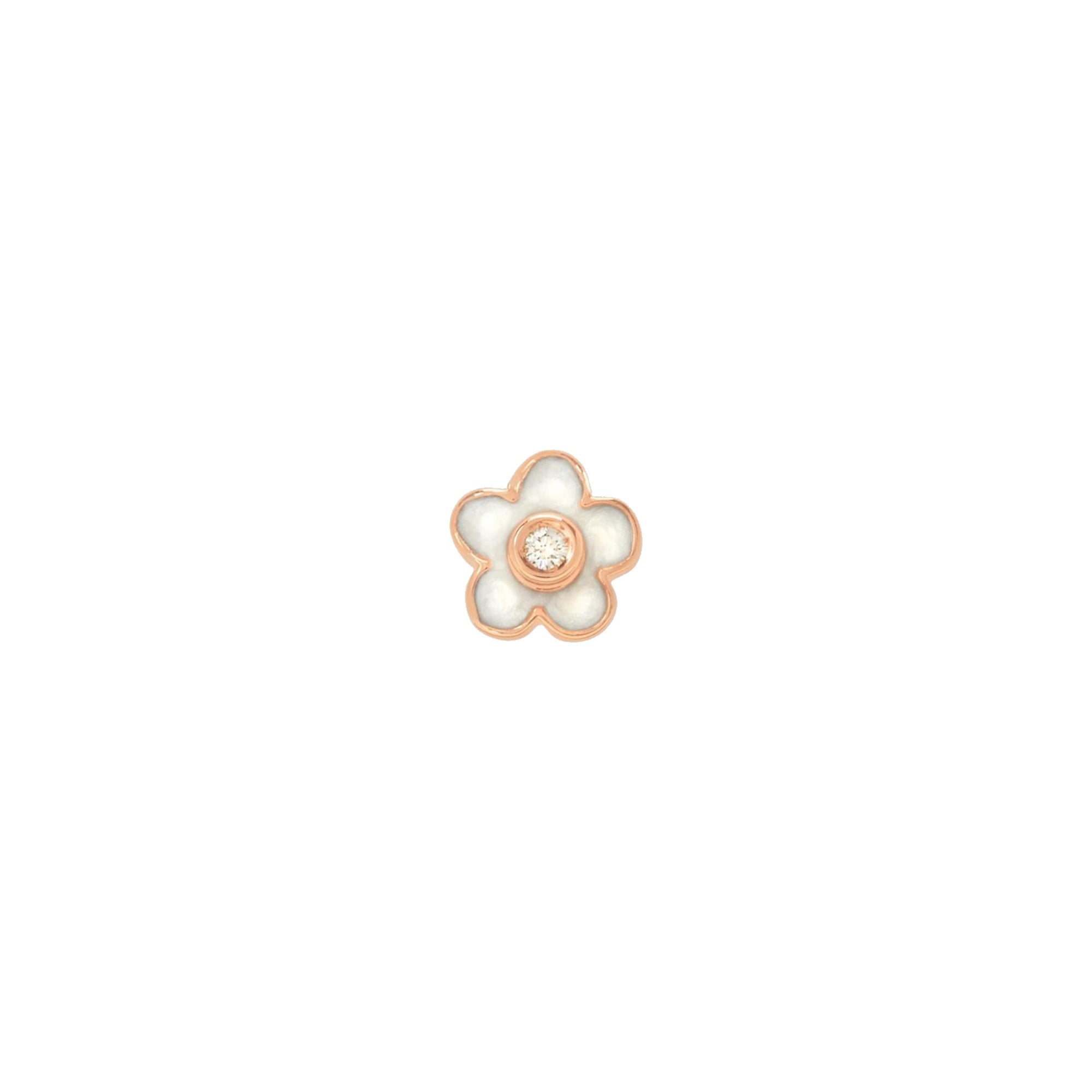 DoDo Ohrring Blume (DHC3003-FLOWS-EBB9R) aus Roségold mit Diamant und Perlmutt