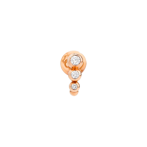 DoDo Ohrring Bollicine (DHC1001-BOLLI-DB09R) aus Roségold mit Diamant