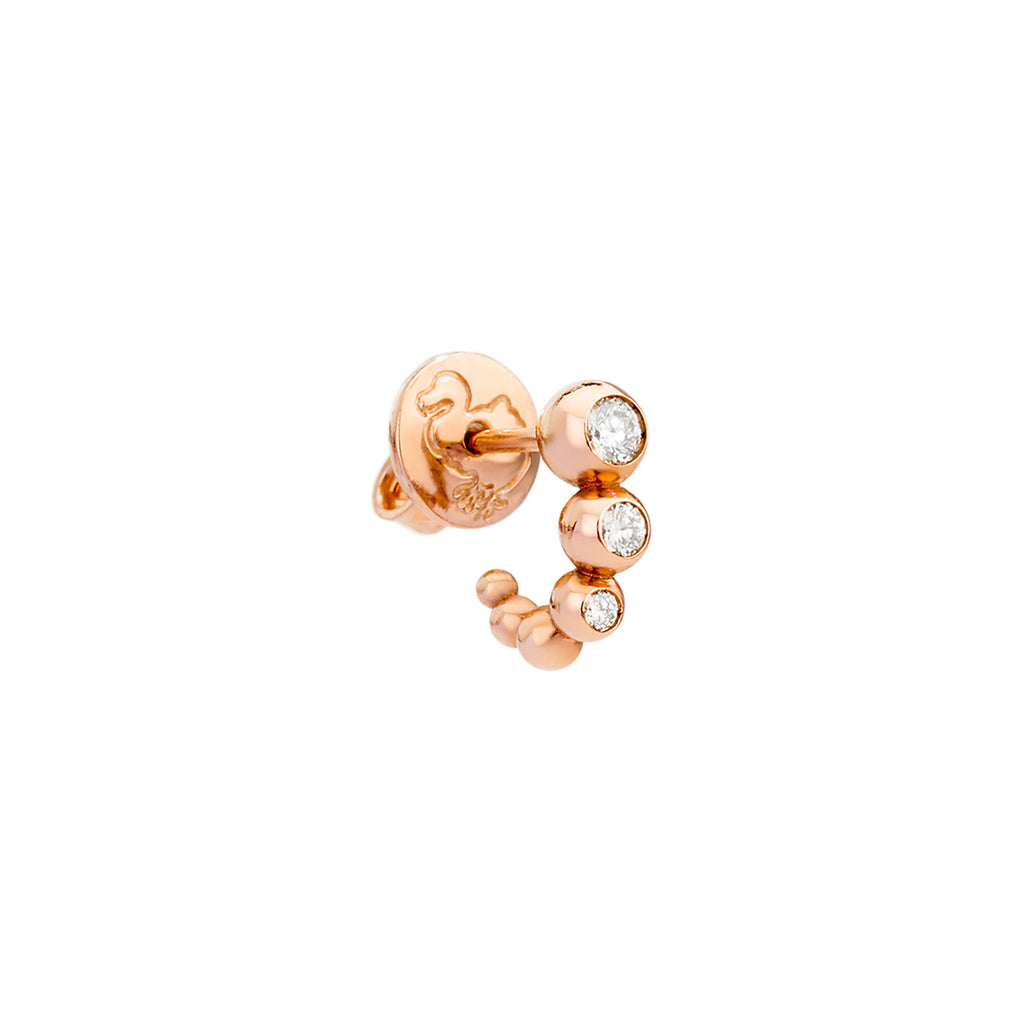 DoDo Ohrring Bollicine (DHC1001-BOLLI-DB09R) aus Roségold mit Diamant