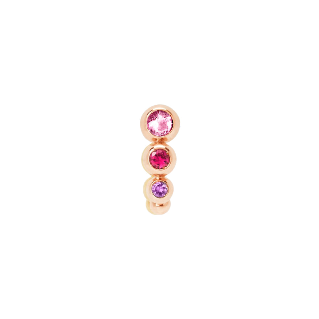 DoDo Ohrring Bollicine (DHC3005-BOLLI-ZRI9R) aus Roségold mit Amethyst, Rubin und Saphir