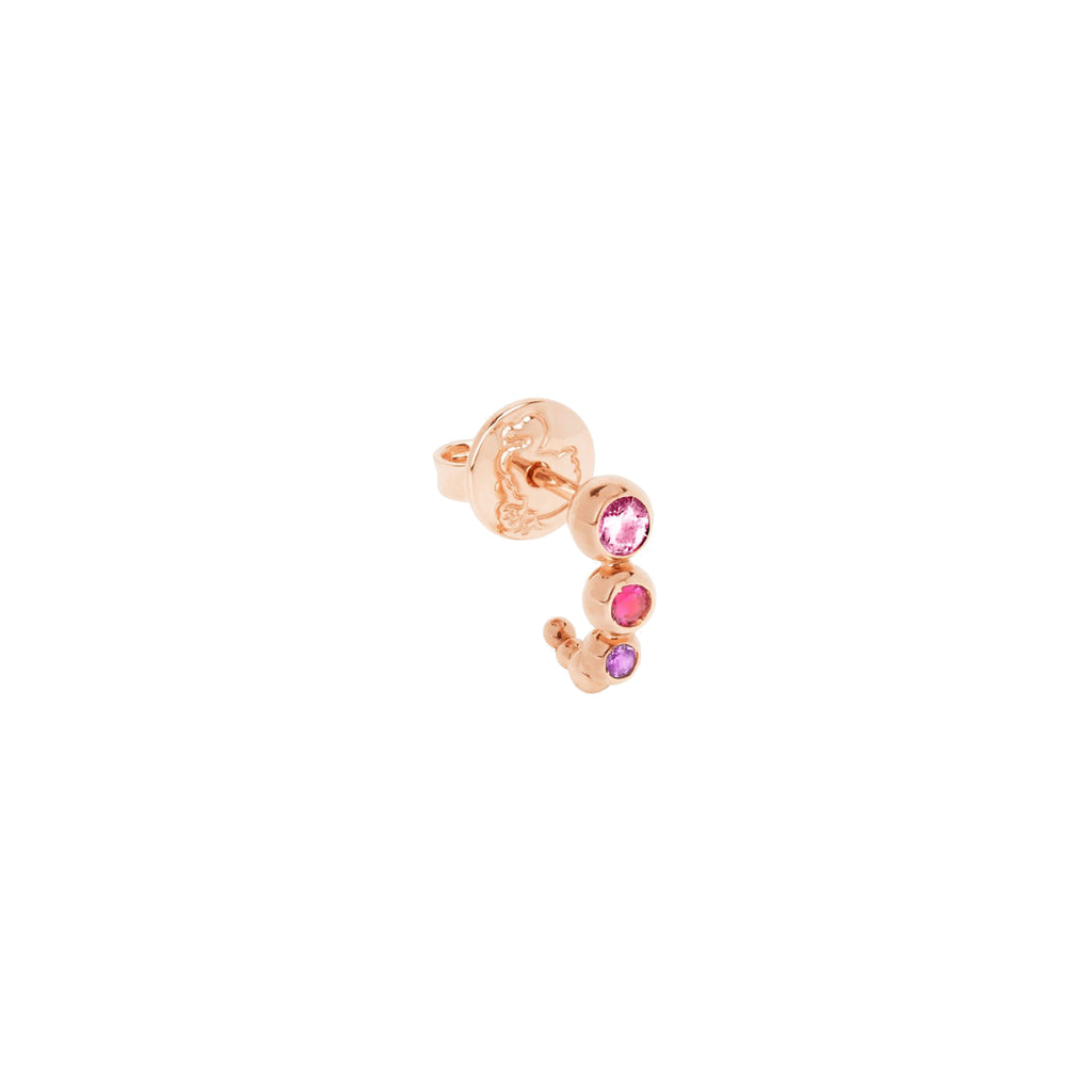DoDo Ohrring Bollicine (DHC3005-BOLLI-ZRI9R) aus Roségold mit Amethyst, Rubin und Saphir