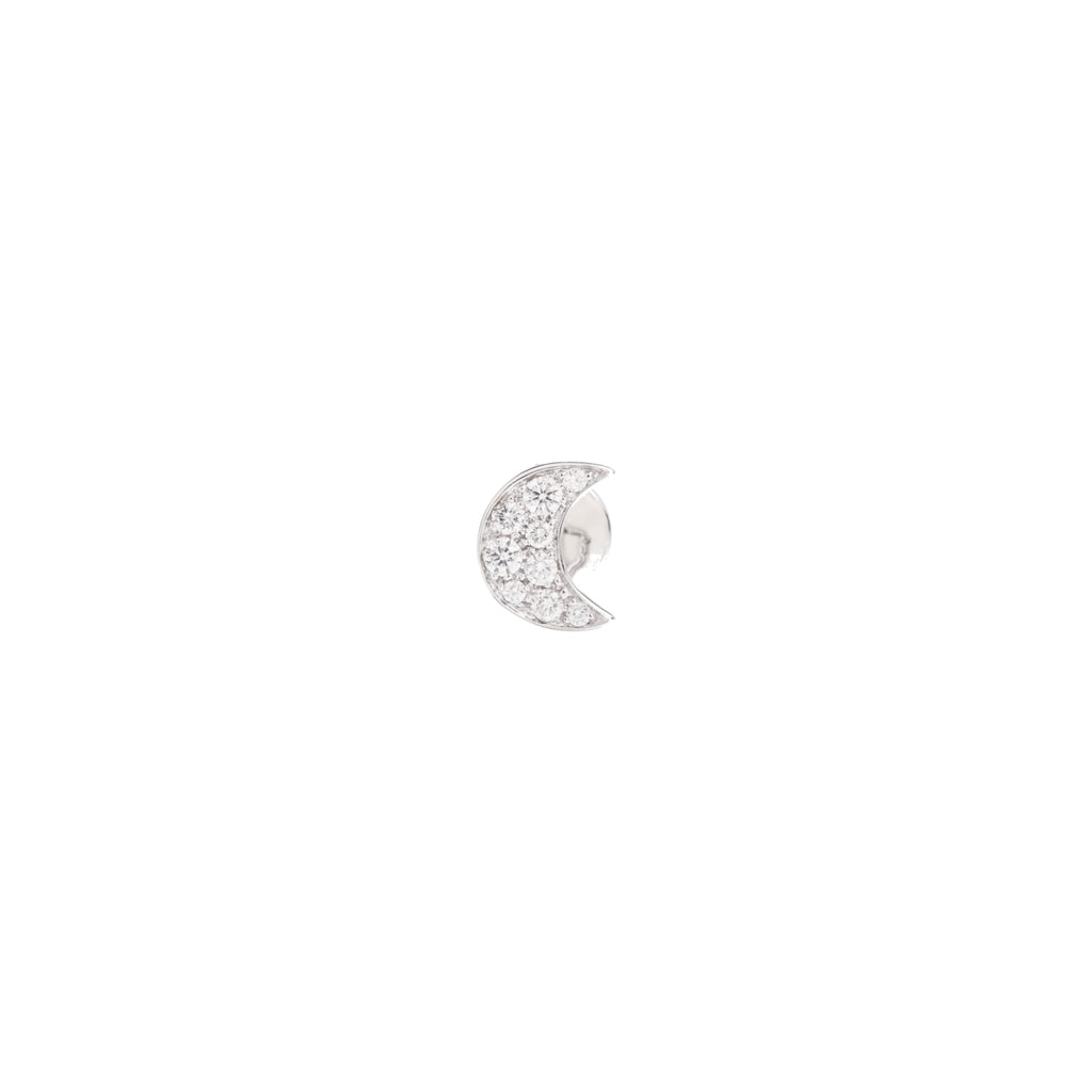 DoDo Ohrring Mond mit Edelsteinen (DHB9006-MOONS-DB0OB) aus Weißgold mit Diamant