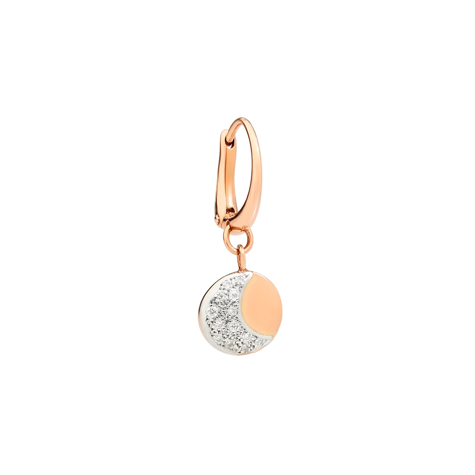 DoDo Ohrring Moon & Sun - Mond (DHC2014-MOSUN-DB09R) aus Roségold mit Diamant