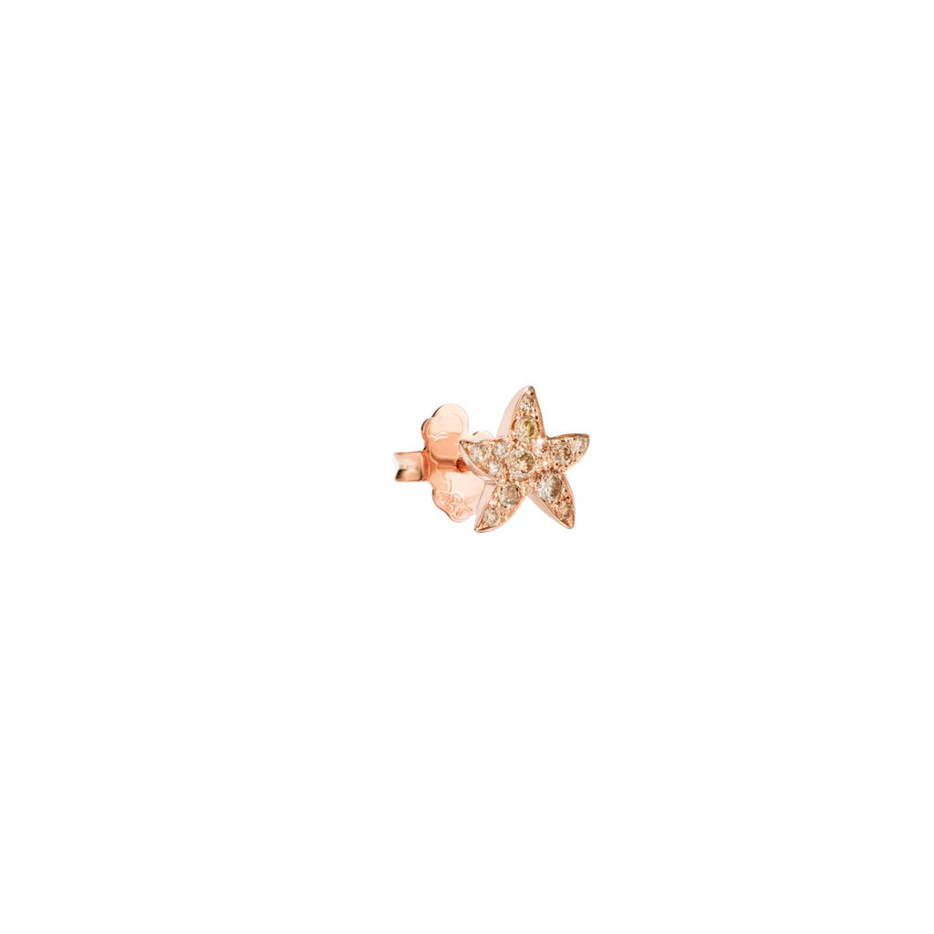DoDo Ohrring Stellina mit Edelsteinen (DHB5001-STARS-DBR9R) aus Roségold mit Diamant