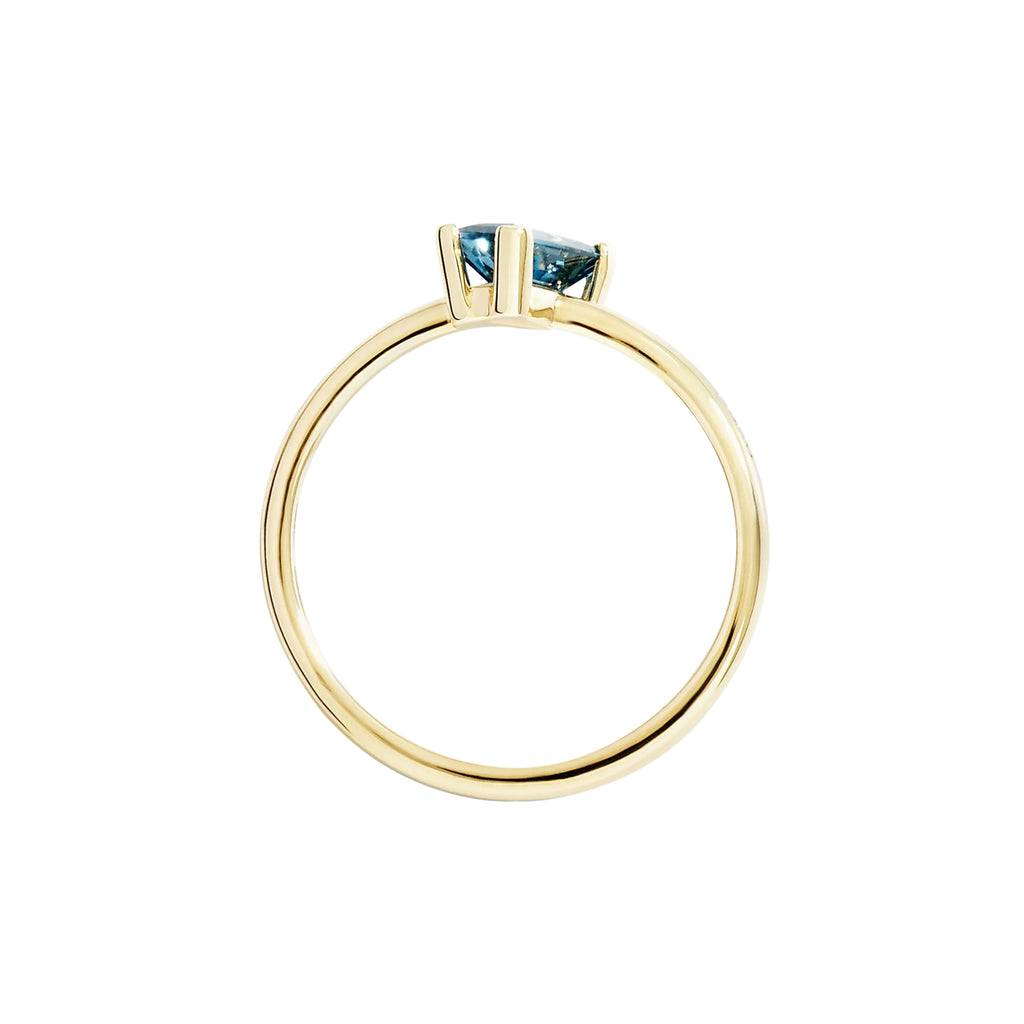 DoDo Ring Baguetteschliff London Blue Topas (DAC5005-FCUTS-TL09G-53) aus Gelbgold mit Topas