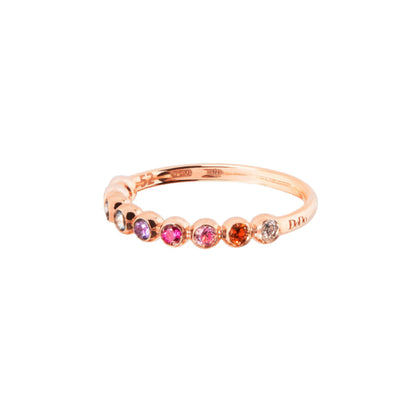 DoDo Ring Bollicine (DAC3005-BOLLI-VA09R) aus Roségold mit Amethyst, Diamant, Rubin, Saphir und Tsavorit