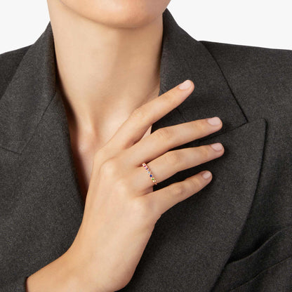 DoDo Ring Bollicine (DAC3005-BOLLI-VA09R) aus Roségold mit Amethyst, Diamant, Rubin, Saphir und Tsavorit