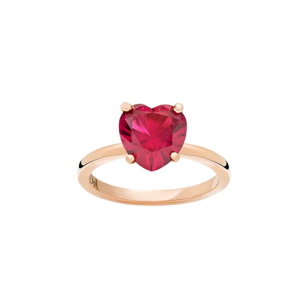 DoDo Ring Herz (DAB1006-100AM-0009R) aus Roségold mit Rubin